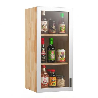 Tủ bếp trên 40cm hệ 1 cửa kính mở TBT010