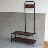 Kệ ghế thay giày kết hợp móc treo đồ gỗ khung sắt KG68062