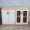 Tủ hồ sơ, tủ đầu bàn gỗ tự nhiên cửa kính THS68063