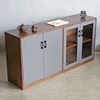 Tủ hồ sơ 2 tầng cửa kính gỗ cao su THS68056
