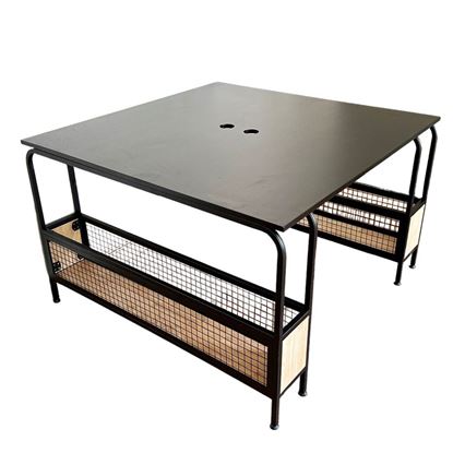 Bàn làm việc cụm 2 chân kết hợp kệ HBMN025