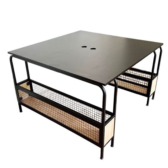 Bàn làm việc cụm 2 chân kết hợp kệ HBMN025