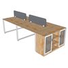 Bàn làm việc cụm 4 kết hợp tủ đầu bàn HBRT069