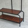 Kệ ghế thay giày kết hợp móc treo đồ gỗ khung sắt KG68062