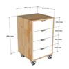 Tủ di động 4 ngăn kéo gỗ tự nhiên TCN68034