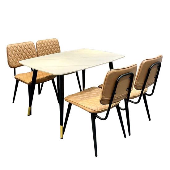 Bộ Bàn Ăn Mặt Đá Và 4 Ghế Nệm Nhiều Màu CBBA082
