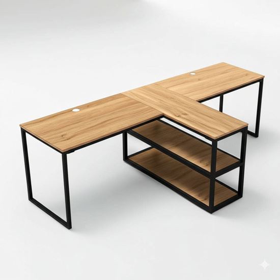 Bàn làm việc cụm 2 kết hợp kệ HBMN021