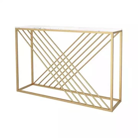 Bàn trang trí GAVI mặt đá khung sắt CST042