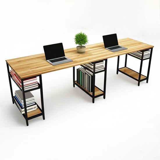 Bàn làm việc cụm 2 chân kết hợp kệ BD68089