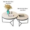 Bàn Sofa đôi mặt đá chân sắt TT68206