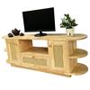 Kệ tivi gỗ cao su cửa lưới mây KTV68084