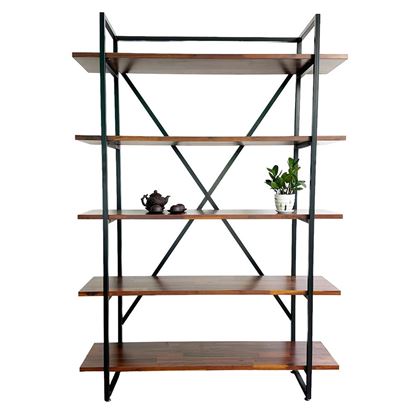 Kệ sách 5 tầng gỗ tràm khung sắt KS68174