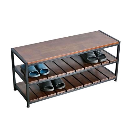Kệ giày 3 tầng gỗ cao su khung sắt KG68059