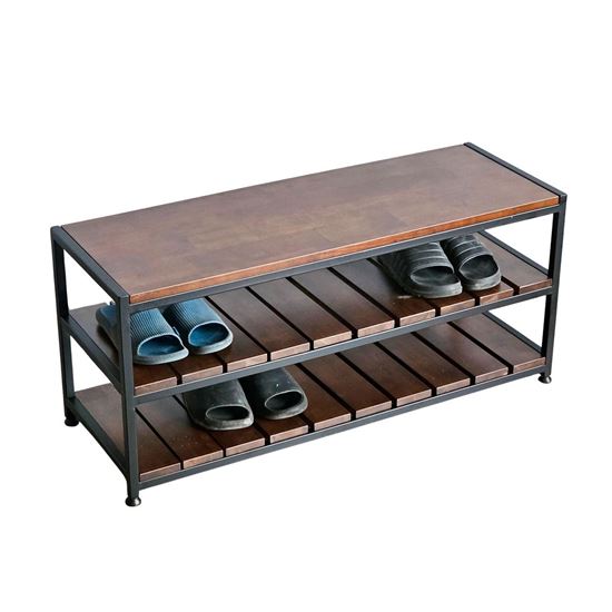 Kệ giày 3 tầng gỗ cao su khung sắt KG68059