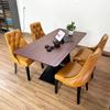 Bộ Bàn Ăn Gỗ Tràm Và 4 Ghế Da Lưng Cao CBBA090