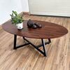 Bàn Sofa hình Elip mặt gỗ Tràm chân sắt TT68226