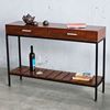 Bàn console 2 tầng có ngăn kéo gỗ khung sắt CST045