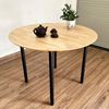 Bàn gỗ cao su hình tròn chân sắt lắp ráp