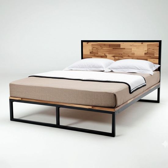 Giường ngủ gỗ tràm khung sắt lắp ráp GN68047