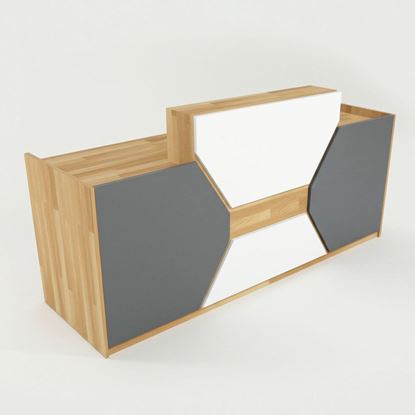 Quầy lễ tân có ngăn kéo, hộc tủ gỗ cao su BLT68015