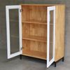 Tủ trưng bày cửa kính 80x35x110cm gỗ cao su chân sắt KTB68122