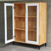 Tủ trưng bày cửa kính 80x35x110cm gỗ cao su chân sắt KTB68122