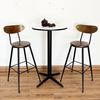 Bộ bàn bar tròn mặt đá và 2 ghế bar tựa lưng gỗ CBCF194