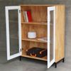 Tủ trưng bày cửa kính 80x35x110cm gỗ cao su chân sắt KTB68122
