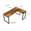 Bàn làm viêc chữ L gỗ Tràm chân sắt CD68017