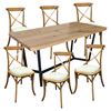 Bộ bàn ăn gỗ thông 160cm và 6 ghế Bixtro CBBA074
