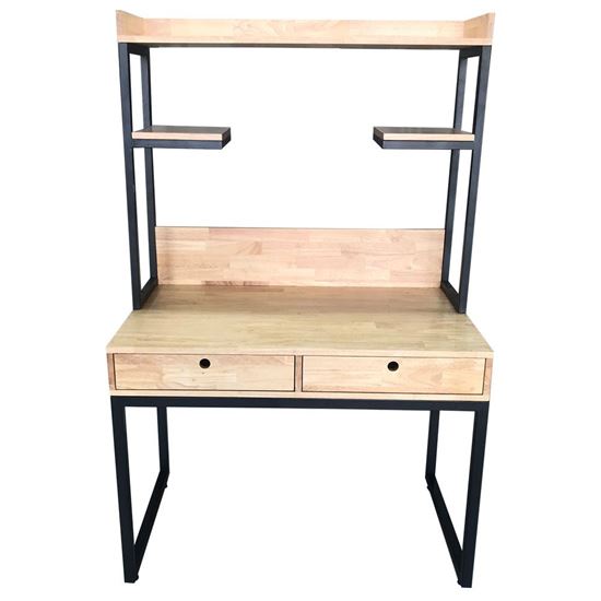 Bàn có ngăn kéo kết hợp kệ gỗ cao su BD68086