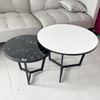 Bàn sofa, bàn trà đôi mặt đá chân sắt TT68205