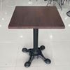 Bàn cafe vuông gỗ tràm chân gang đúc 4 chĩa CFD68112