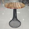 Bàn cafe tròn 60cm gỗ tràm chân sắt sơn tĩnh điện CFD68111