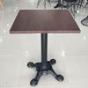 Bàn cafe vuông gỗ tràm chân gang đúc 4 chĩa CFD68112