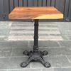 Bàn cafe vuông gỗ me tây chân gang mỹ nghệ BMT069