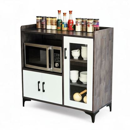 Tủ phòng ăn nhỏ gọn gỗ cao su chân sắt TPA001