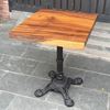 Bàn cafe vuông gỗ me tây chân gang mỹ nghệ BMT069