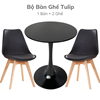 Bộ Bàn Tulip Tròn 60cm Và 2 Ghế Eames Chân Gỗ CBCF144