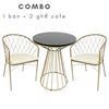 Bộ Bàn Ghế Cafe Màu Vàng Đồng CBCF150