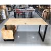 Bàn giám đốc chân bàn gác tủ gỗ cao su chân sắt BGD68063