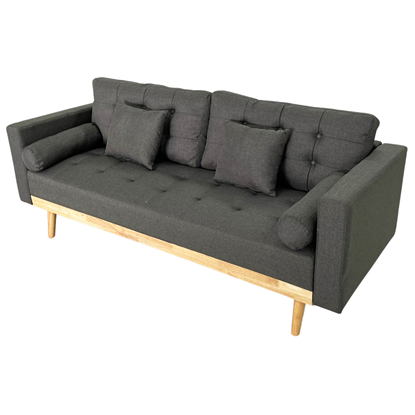 Sofa băng viền gỗ 1m95 nệm bọc vải SFB68061