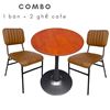 Bộ Bàn Tulip Tròn 60cm Và 2 Ghế Nệm Nâu CBCF148