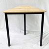 Bàn hình thang mini gỗ cao su chân sắt tròn HBLG037