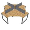 Bàn làm việc cụm 4 gỗ cao su chân sắt BCVP001