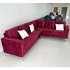 Sofa góc L 2m6 x 1m6 nệm bọc vài màu đỏ SFL68028
