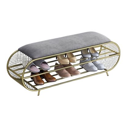 Kệ giày khung sắt có nệm ngồi KG68049