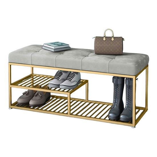 Kệ giày khung sắt có nệm ngồi KG68041