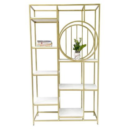 Kệ trang trí khung sắt mặt gỗ KTB68097