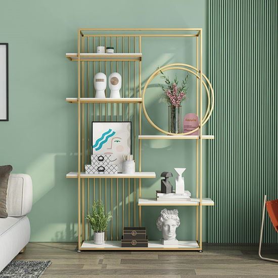 Kệ trang trí, kệ trưng bày mặt gỗ khung sắt KTB68098